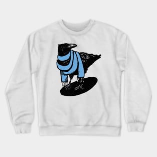 Big Blue Scarfed Crow Crewneck Sweatshirt